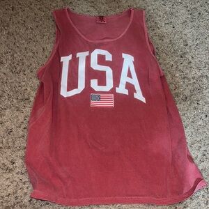 Comfort Colors Red USA Tank Top